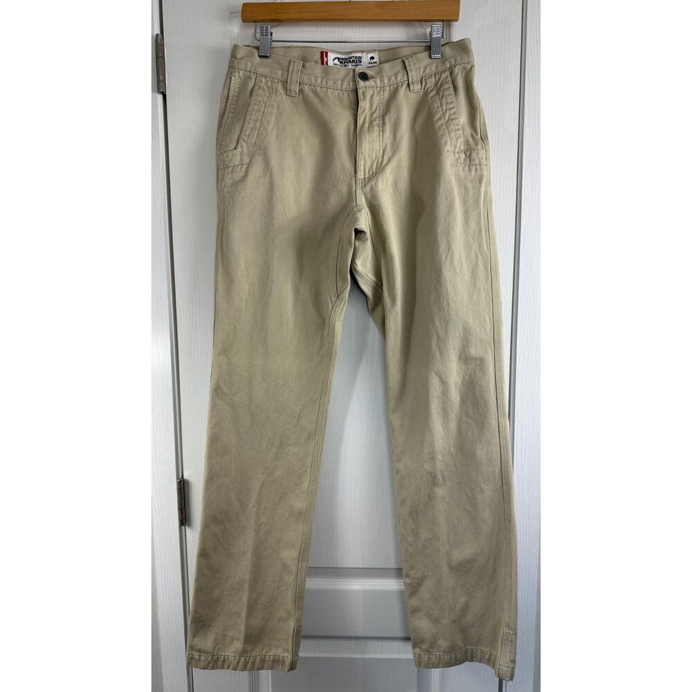 Mountain Khakis Men's Broadway Fit Pants Chinos Tan Beige Khaki Size 33 x 34